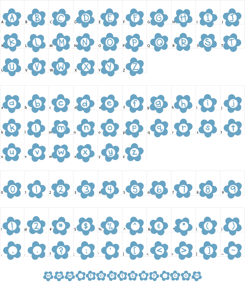 DJB Flower Power Font Character